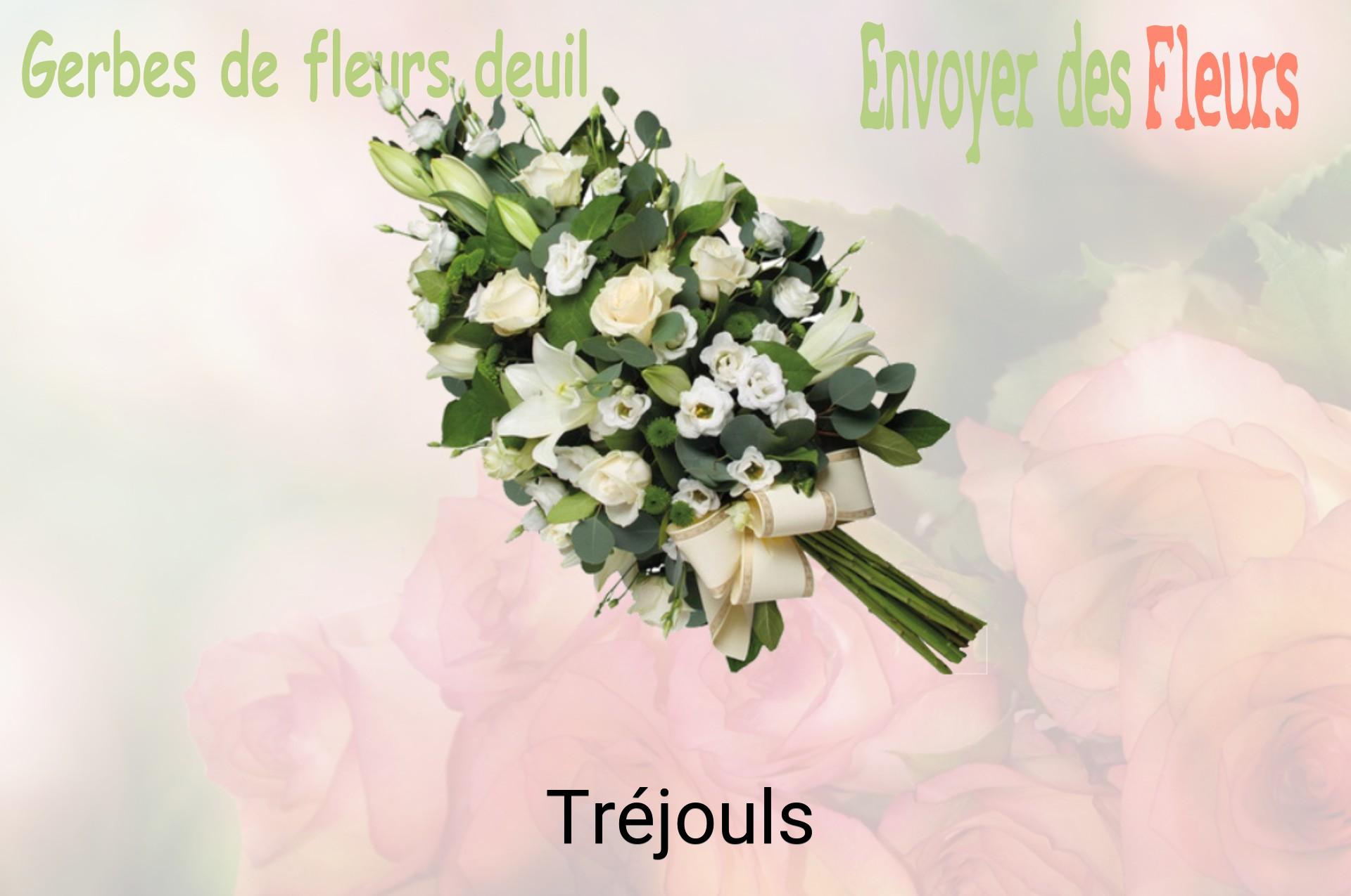 Gerbe de fleurs de deuil livrée à Tréjouls